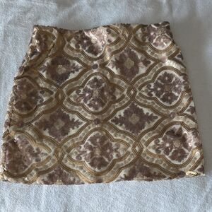 Foreign Exchange Sequin Mini Skirt in Blush and Gold Metallic